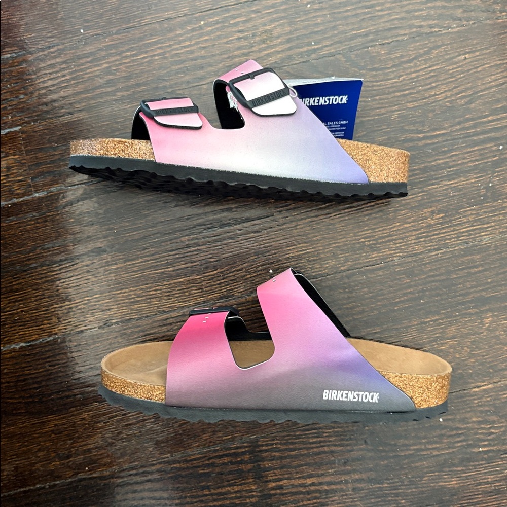 Birkenstock women’s Arizona sandals ombré pink purple comfort classic 38 (7) NWT - Picture 7 of 8